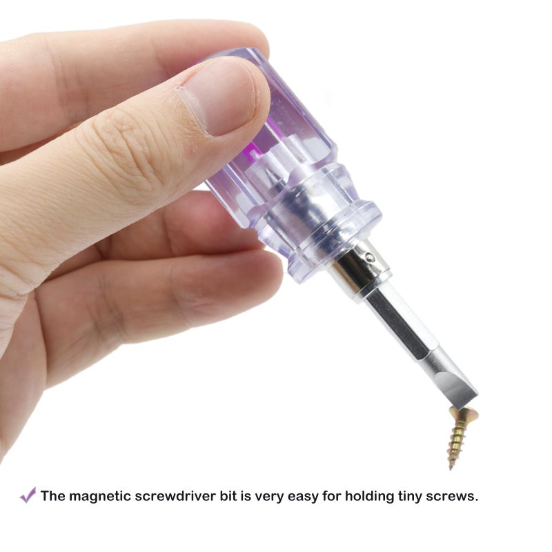 AKTOO Stubby Magnetic Screwdriver With Phillips Head and Flat Head,Small Pocket Screwdriver for DIY Repairing,2 Piece Set - Image 3